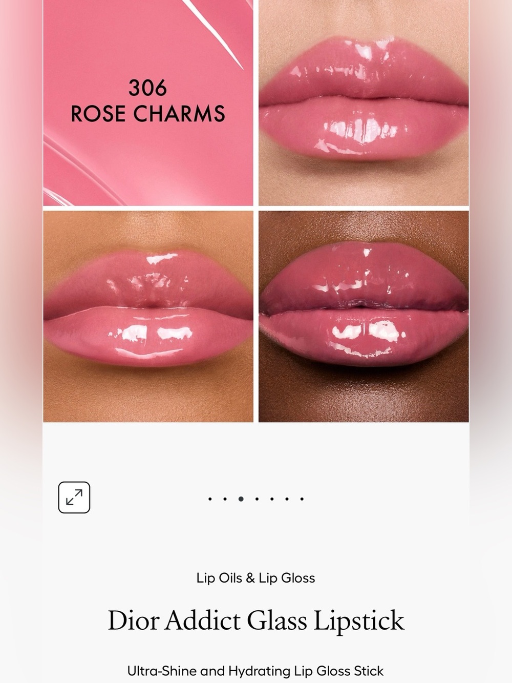 2Pc Dior NIB Glass Lipstick Rose Charms & Cosmetic Bag +sample scent & LgGiftBox - Picture 4 of 16